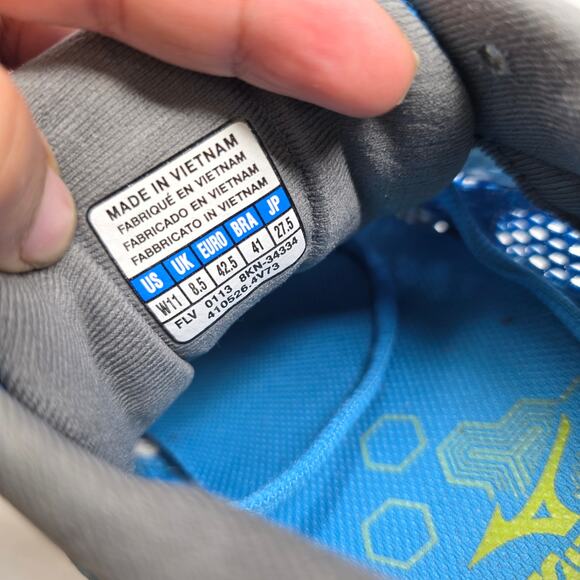 Mizuno Wave Rider Blue Lime Running Shoes Womens Size 11 - Picture 8 of 8